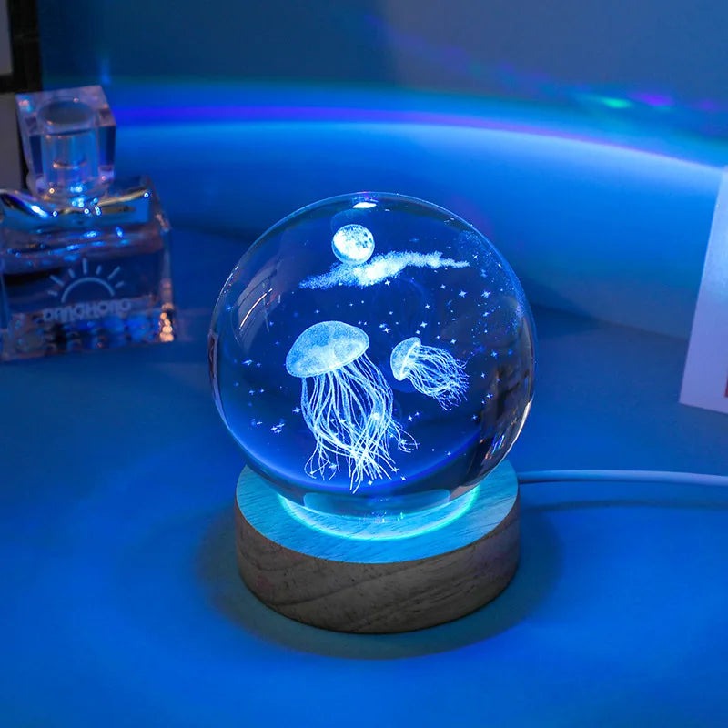 3D Jellyfish Crystal Ball