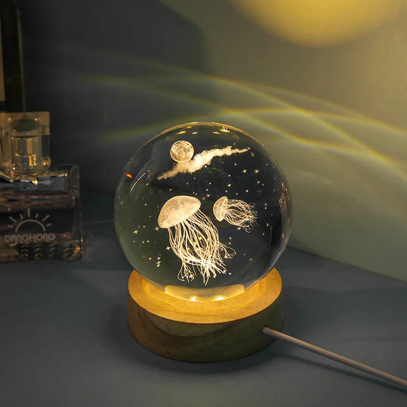 3D Jellyfish Crystal Ball