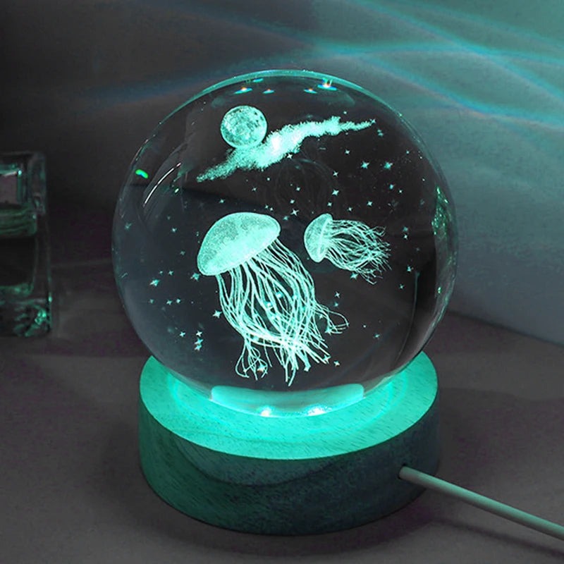 3D Jellyfish Crystal Ball